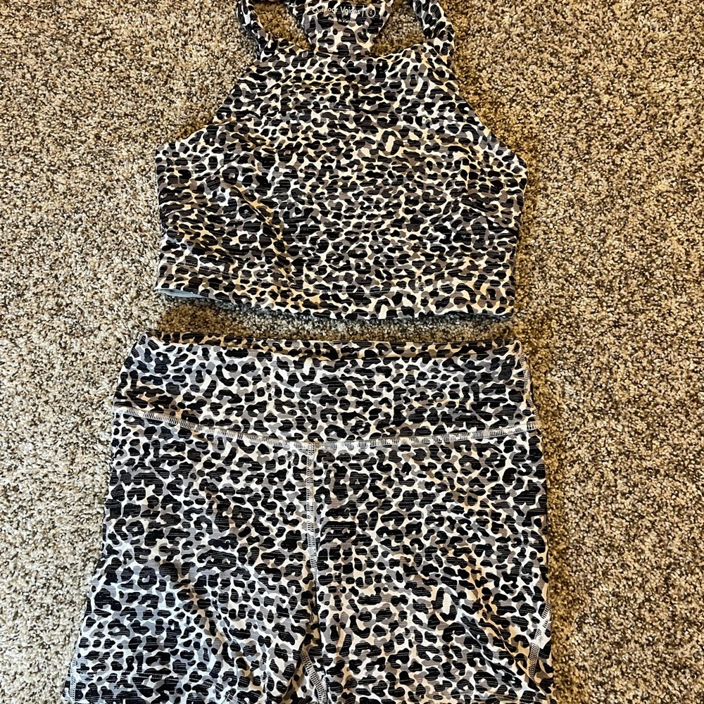 Outdoor Voices Leopard Print Workout Set